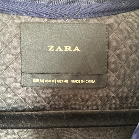 Zara Quilted Dark Blue Jacket - Picture 2 of 5